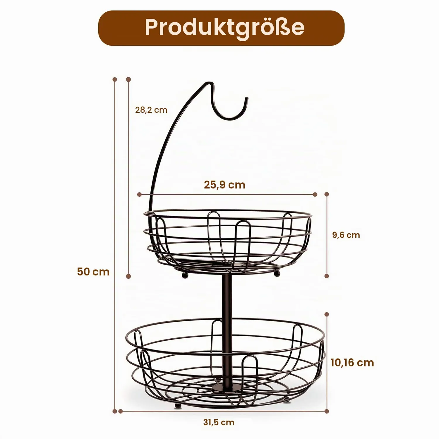 BOMCLAP Obst Etagere Obstkorb 2-etagig bronze
