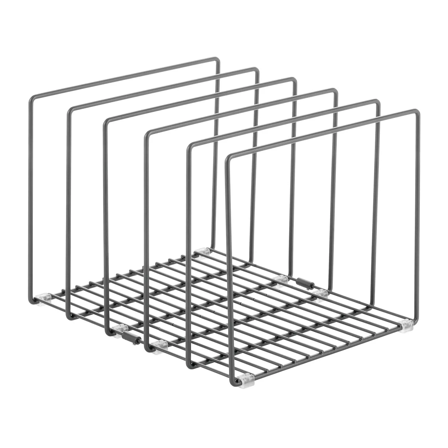 mDesign Küchen Organizer Tellerhalter 5 Fächer dunkelgrau