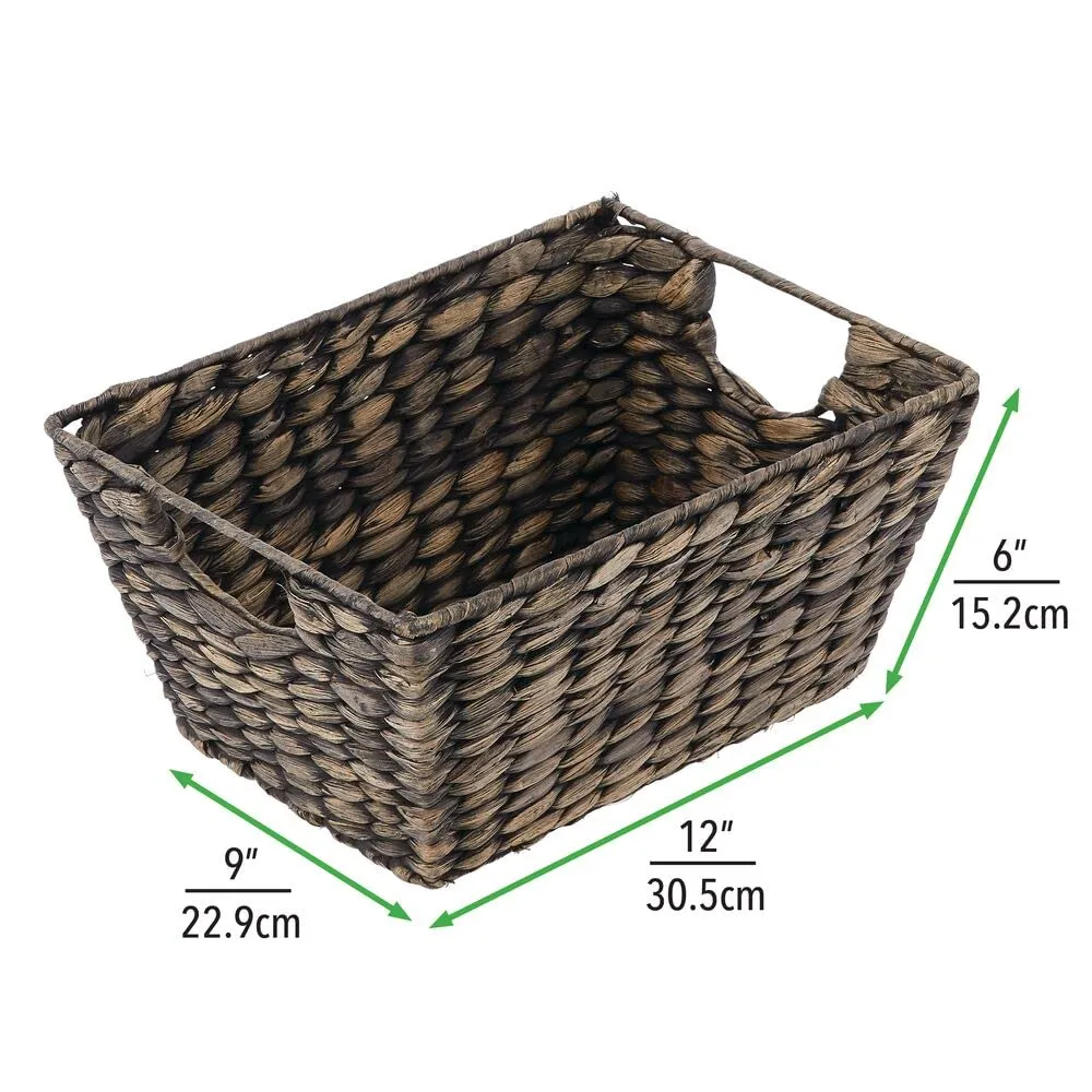 mDesign Korb geflochten Wasserhyazinthe schwarz 2er-Set