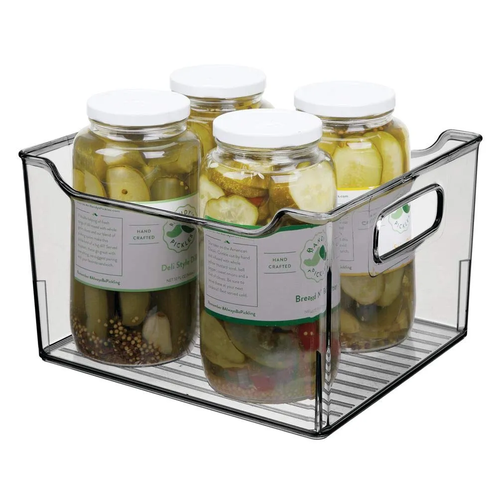 mDesign Aufbewahrungsbox Rauchgrau 25,4cm 4er-Set mit Griff