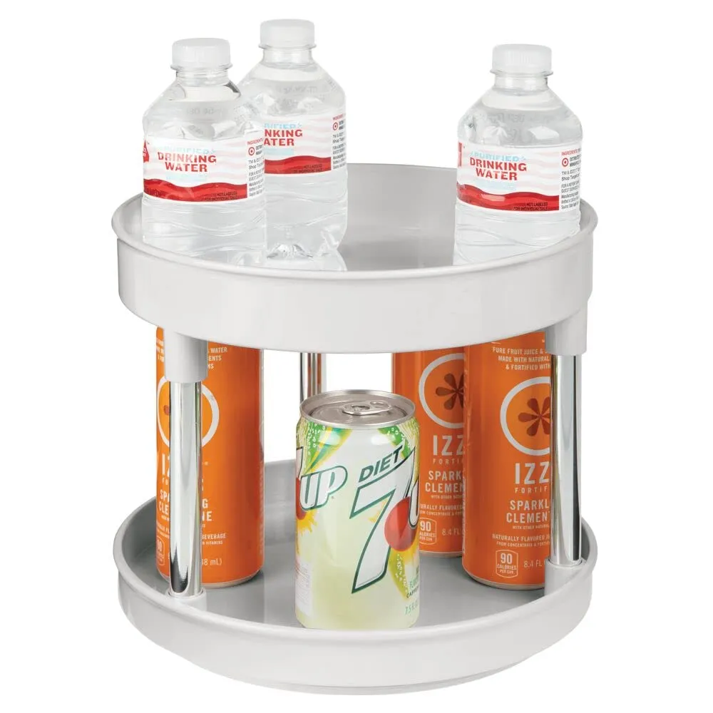 mDesign Lazy Susan Gewürzregal 2er-Set hellgrau drehbar