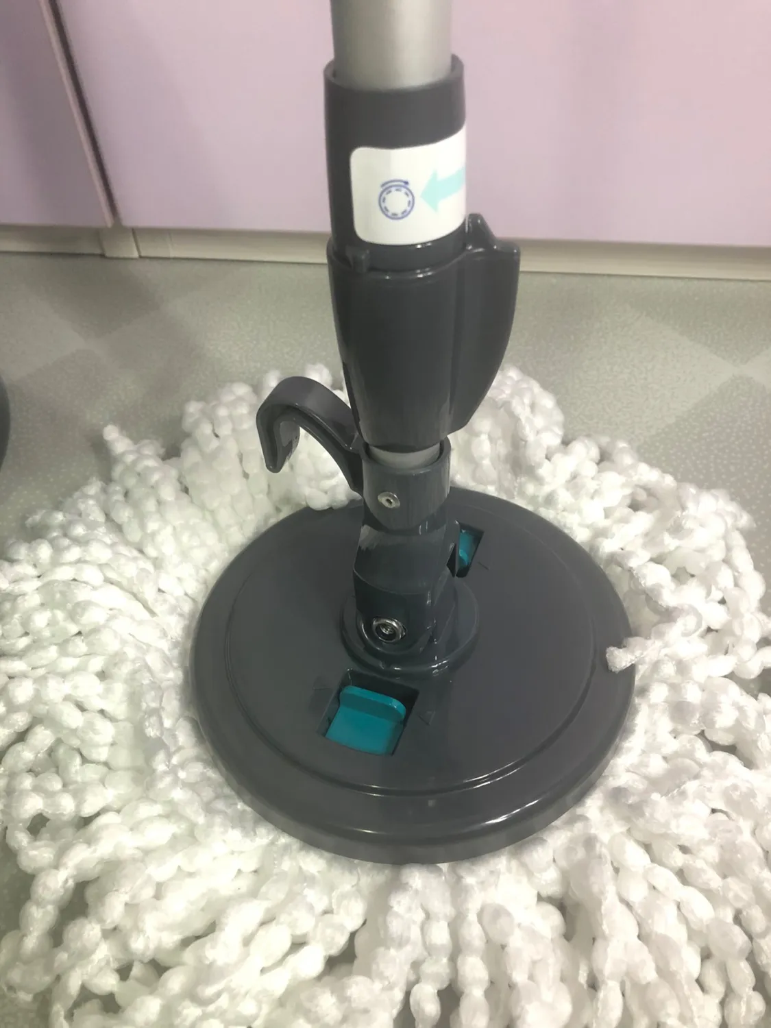 Iris Ohyama KMT-420 Spin Mop grau mit Schleudereimer Set