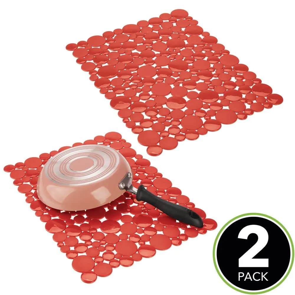 mDesign Spülbeckenmatte PVC 2er-Set rot zuschneidbar