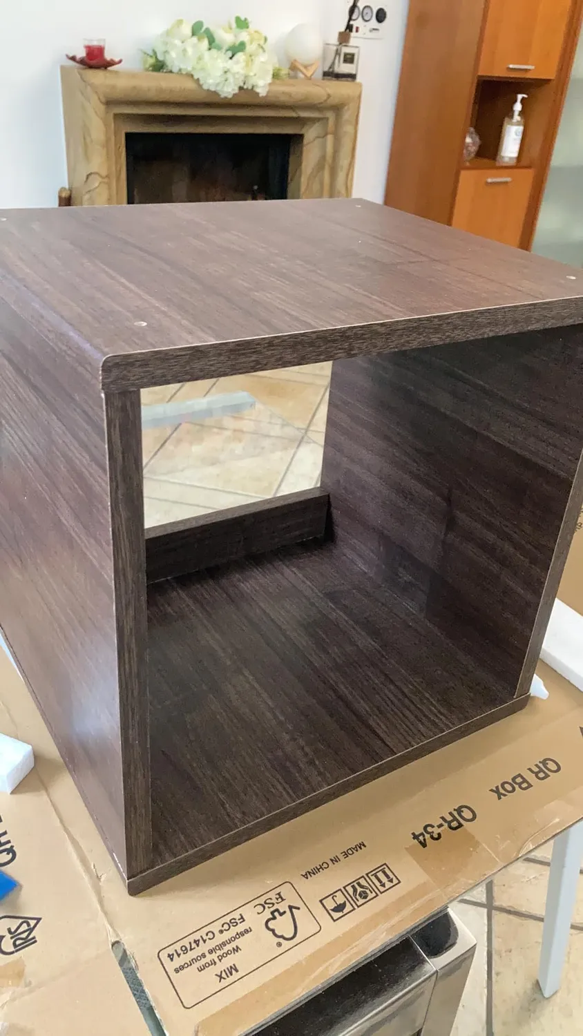Iris Ohyama QR Box QR-34 Regalwürfel Braun offen stapelbar