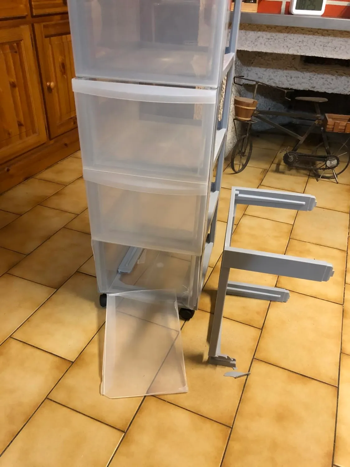 Iris Ohyama A4 Drawer DC-305 Rollcontainer 5 Schubladen grau