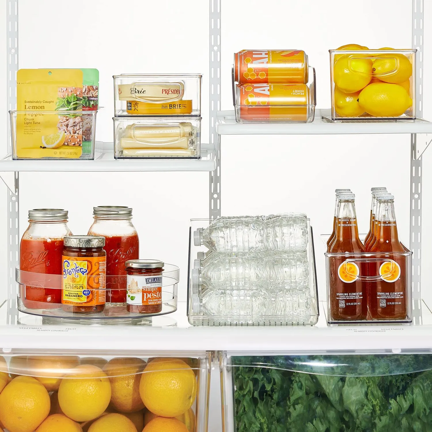 mDesign Aufbewahrungsbox Küchen Organizer 4 Fächer transparent