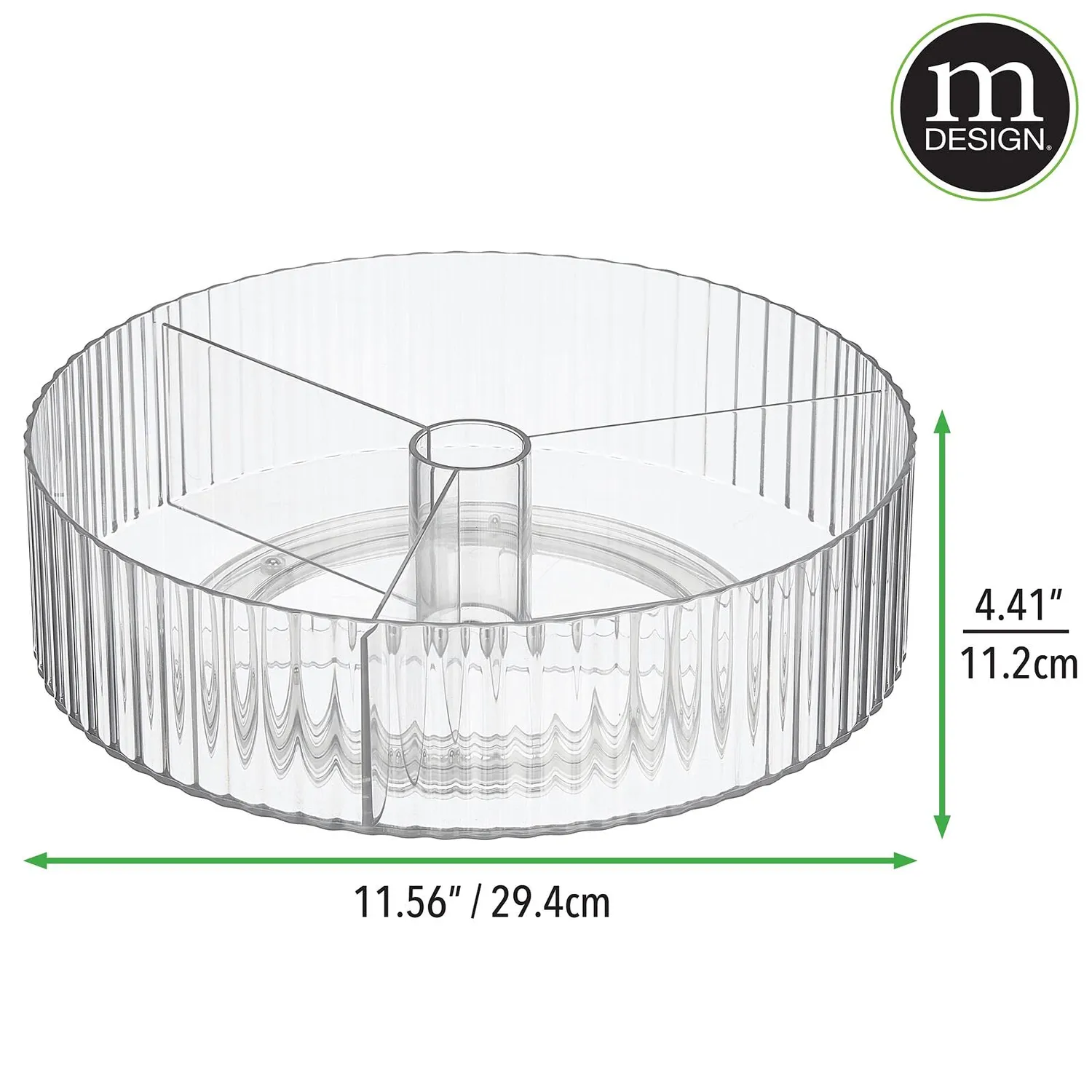 mDesign Lady Susan Drehteller transparent 2er-Set mit Fächern