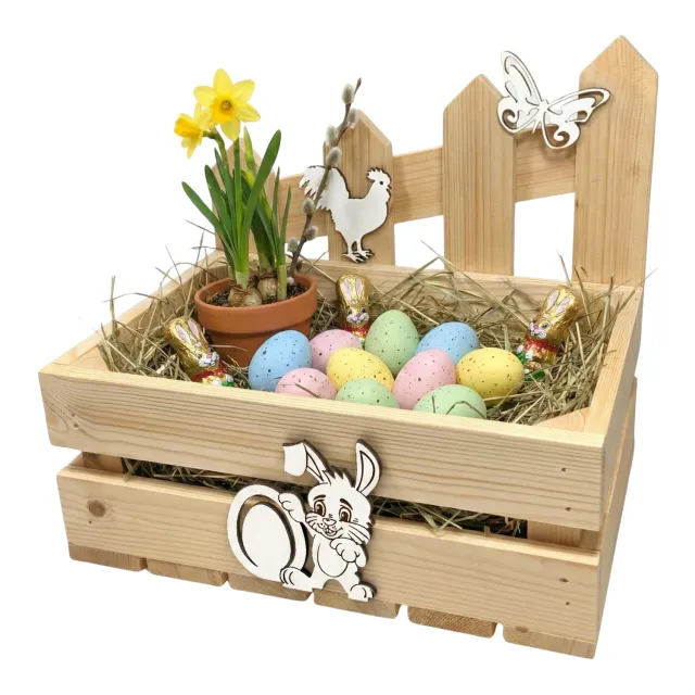 GoodFreshDecor Osterkiste 30x20x12 cm Natur Hase