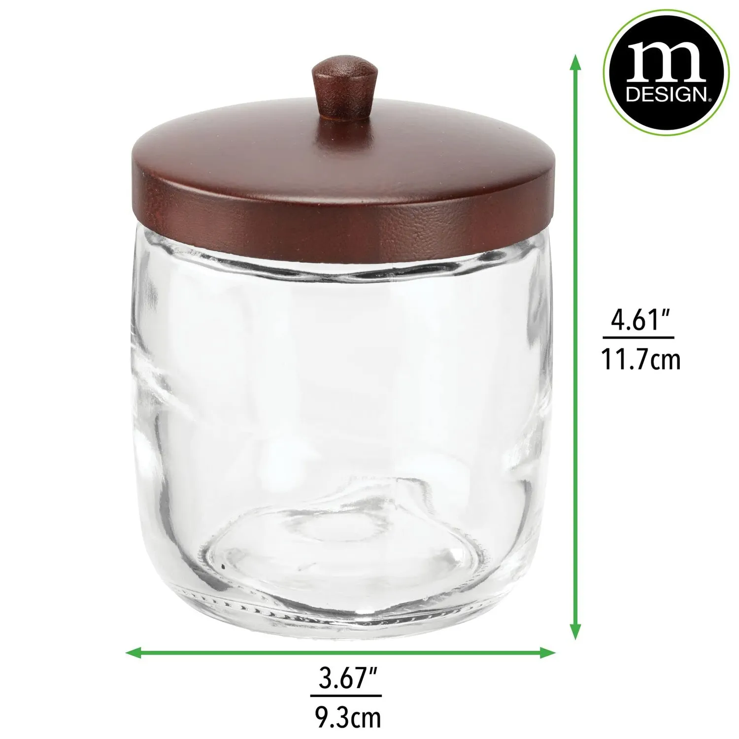 mDesign Apothekerglas Glas Bambusdeckel 2er-Set transparent