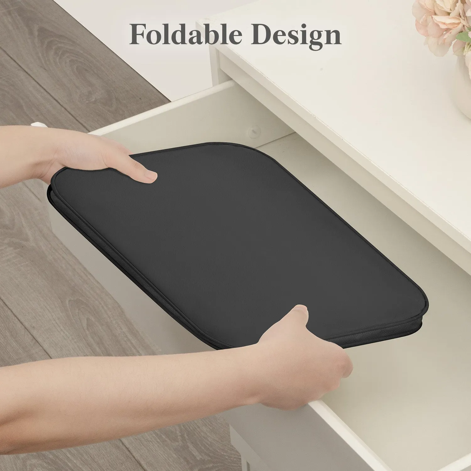 Lifewit Slim Wäschekorb 50L Schwarz schmal wasserdicht