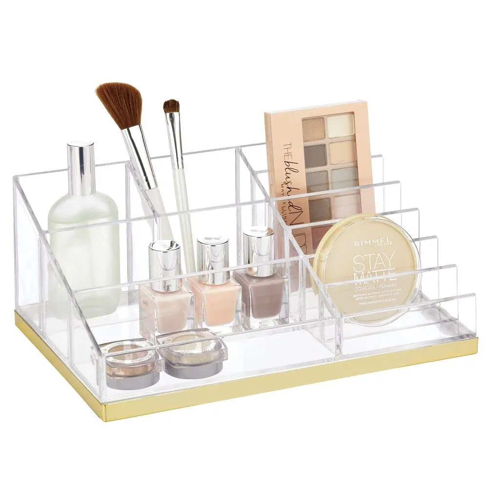 mDesign Kosmetik Organizer Rosegold 10 Fächer durchsichtig