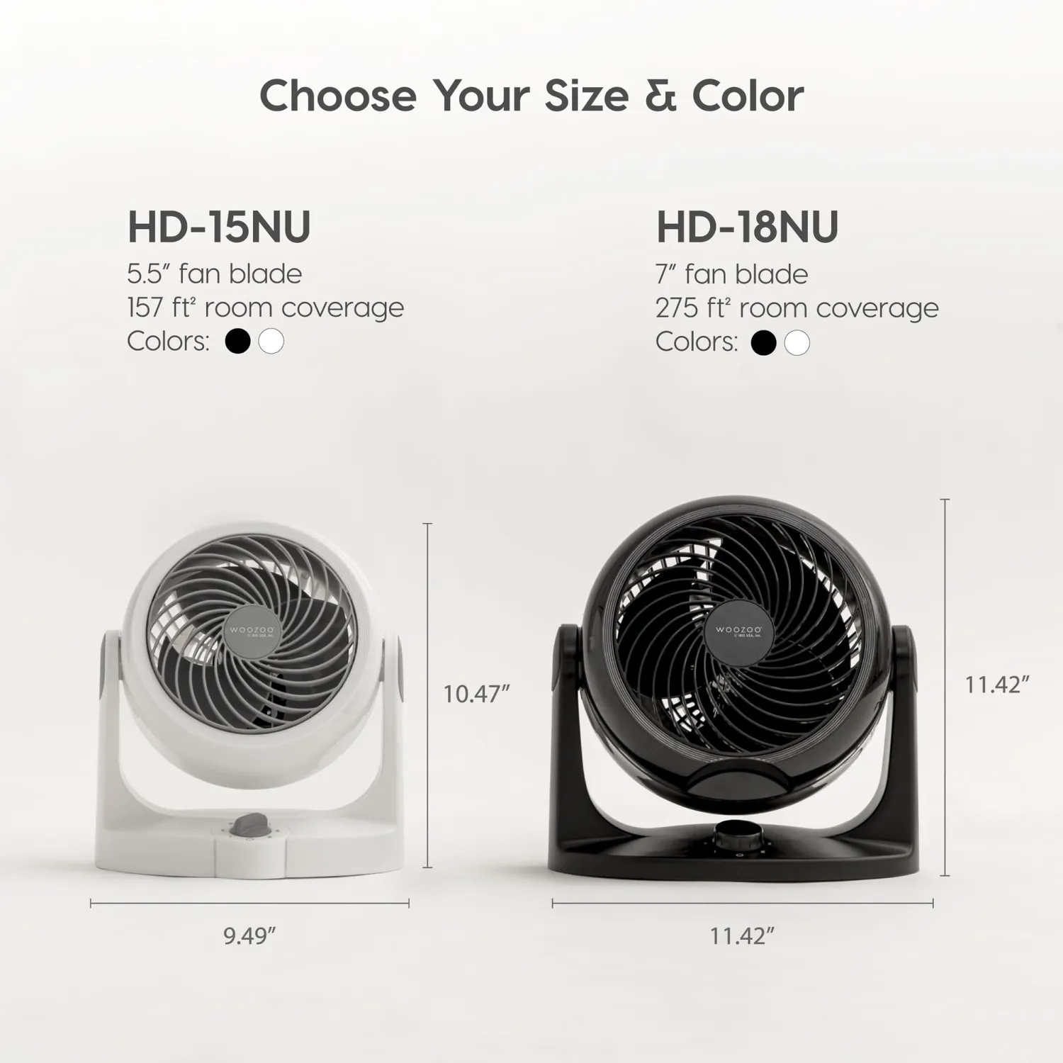 Iris Ohyama Woozoo PCF-HD18N Tischventilator Weiß 23 m²