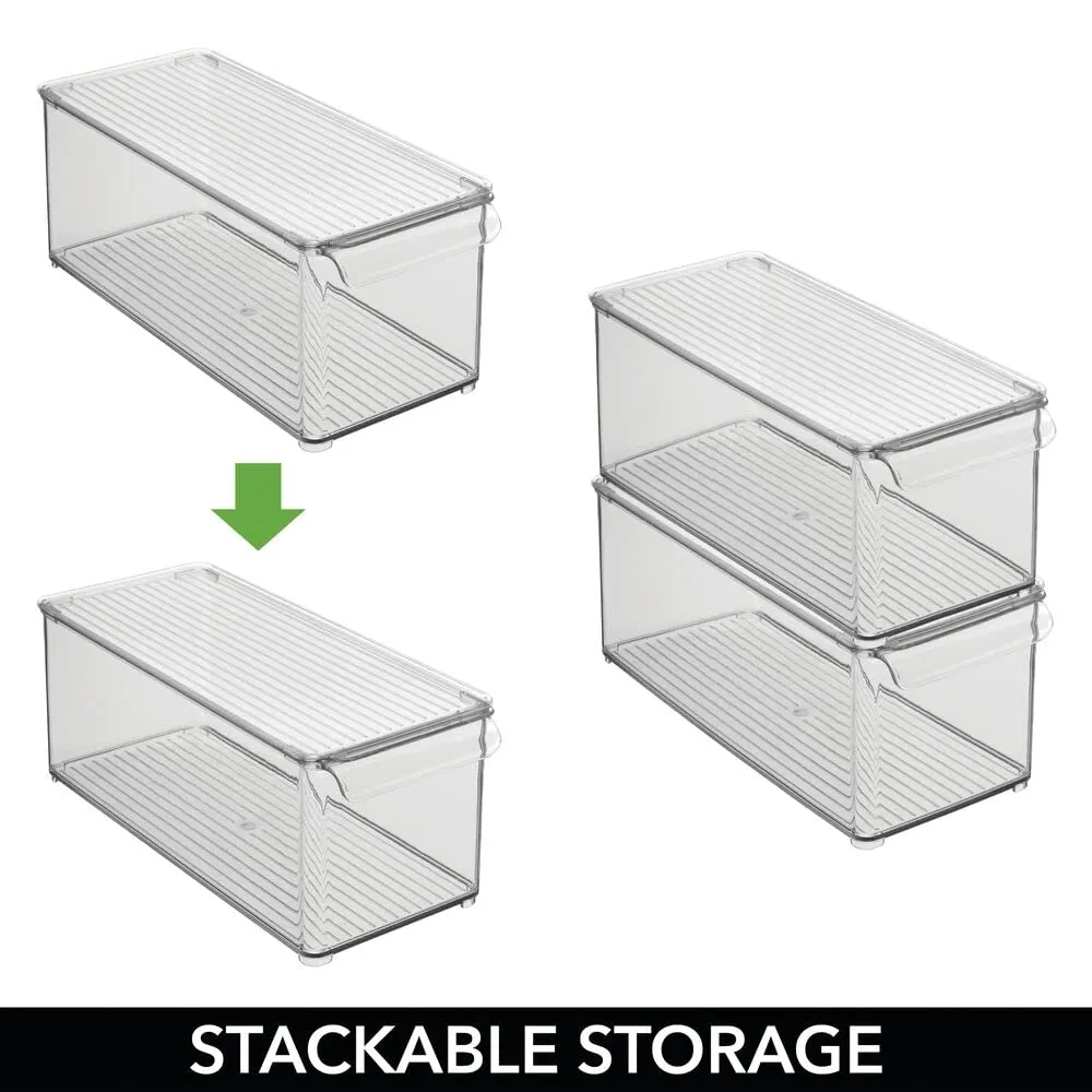 mDesign Kühlschrankbox Vorratsbox mit Deckel rauchgrau BPA-frei