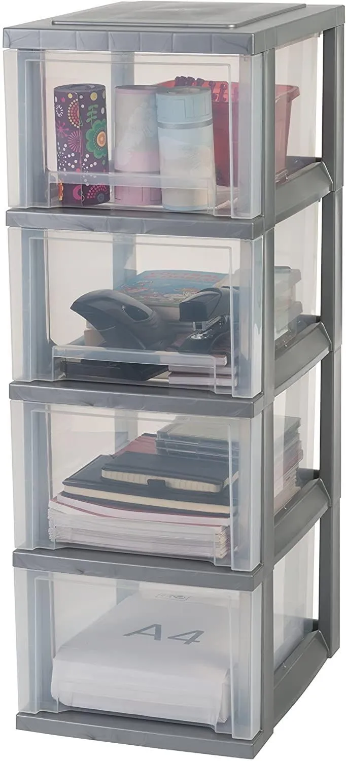 Iris Ohyama SDC-305 Rollcontainer Schwarz 5 Schubladen BPA-frei