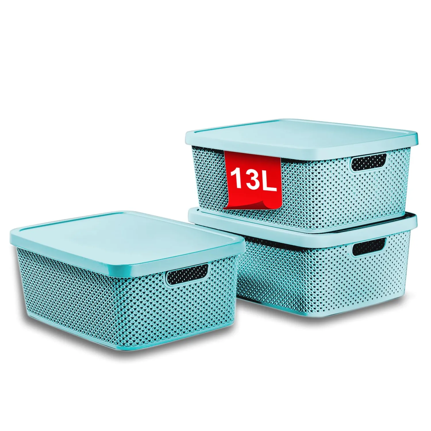 astor24 Premium Aufbewahrungsbox 3er Set 3 Liter Anthrazit