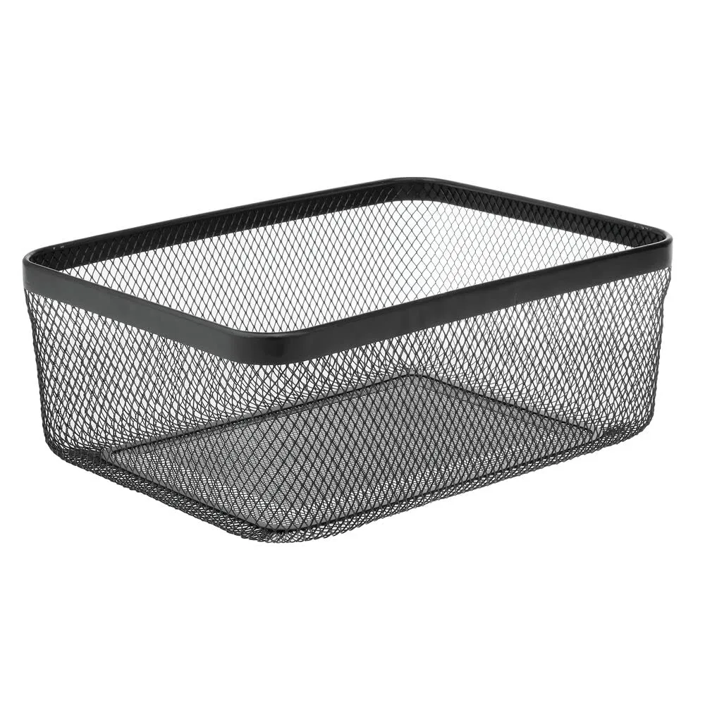 mDesign Drahtkorb 4er-Set Schwarz Metall 40,6 cm Aufbewahrung