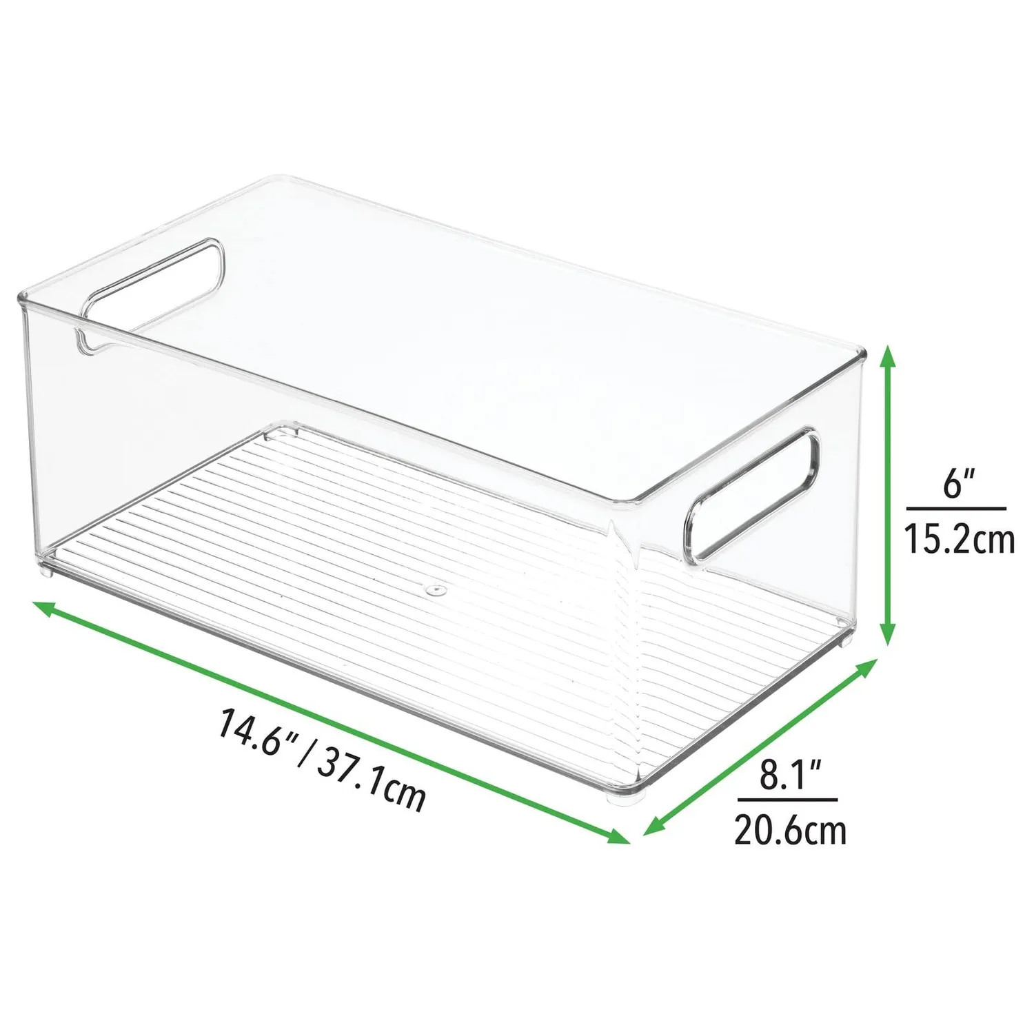 mDesign Aufbewahrungsbox transparent Griff 38cm Küche