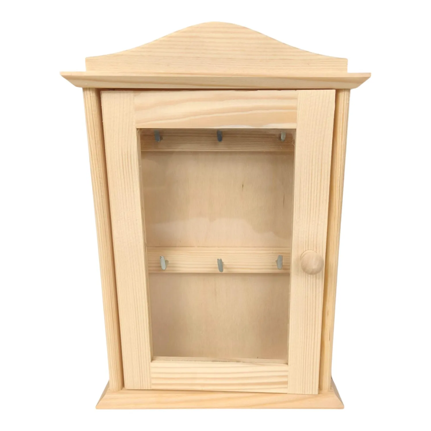 GoodFreshDecor Schlüsselkasten Holz 29,5 cm natur 6 Haken