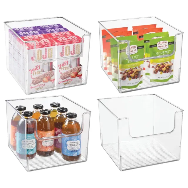 M Design Kühlschrankbox Kunststoff Transparent 4er-Set stapelbar