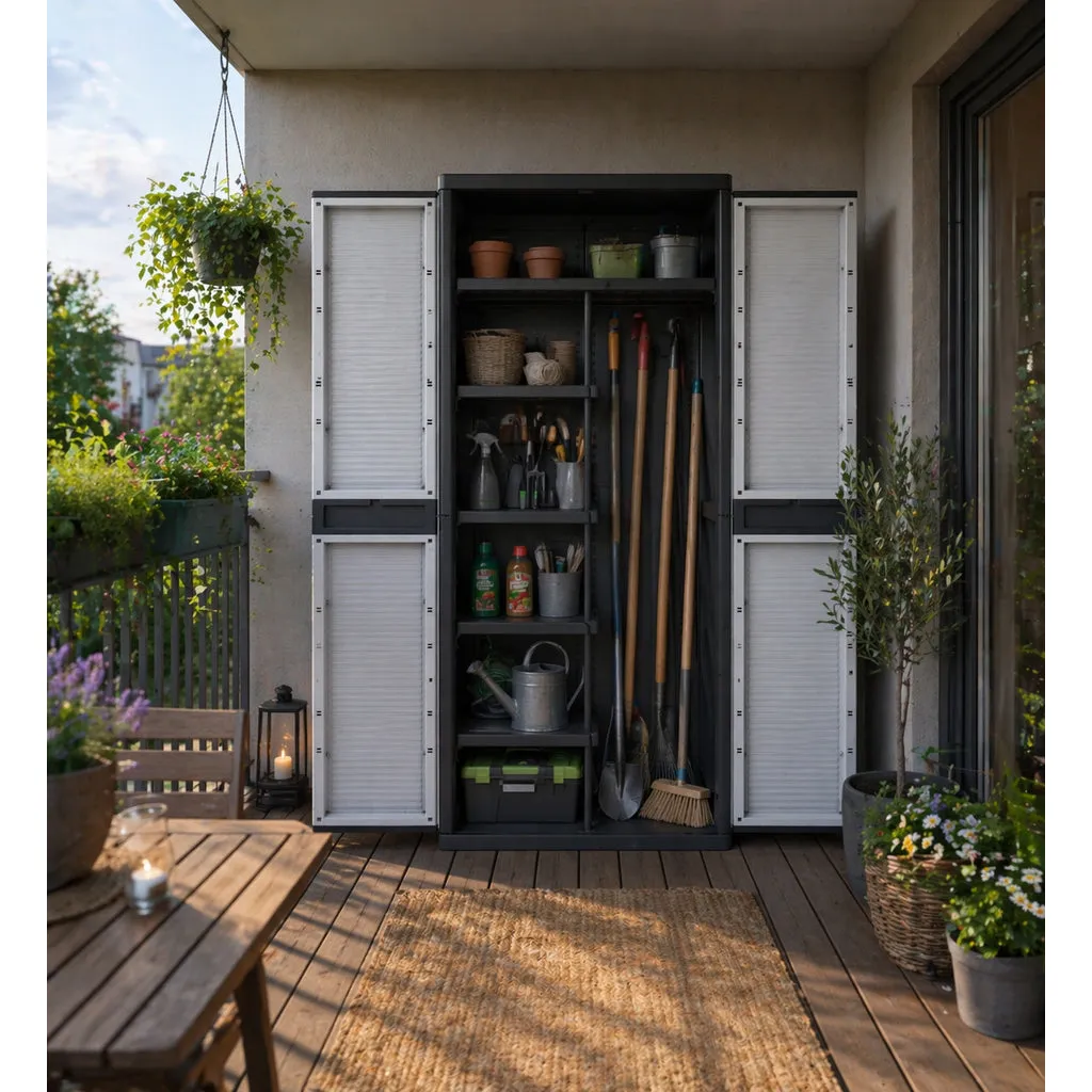 Kreher Jumbo Spindschrank Kunststoffschrank Grau-Schwarz
