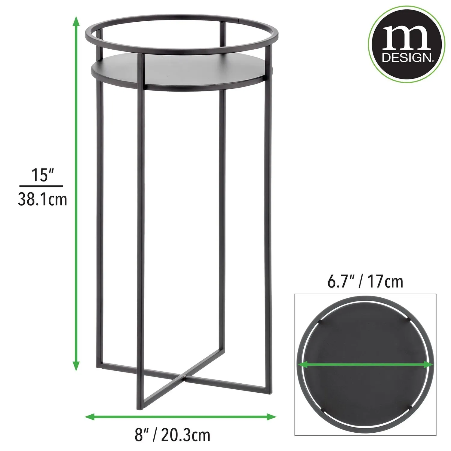 M Design Pflanzenständer Blumenständer Mattschwarz 38cm