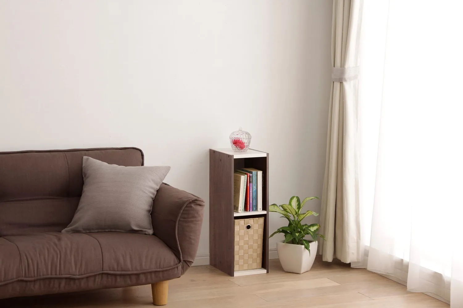 Iris Ohyama UB-6020 Regal braun 2 Ebenen Holz schmal