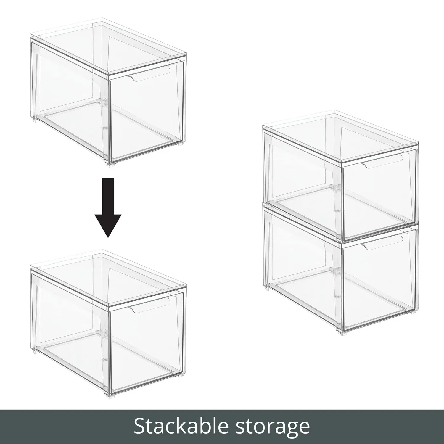 mDesign Schuhbox transparent 4er-Set stapelbar Kunststoff