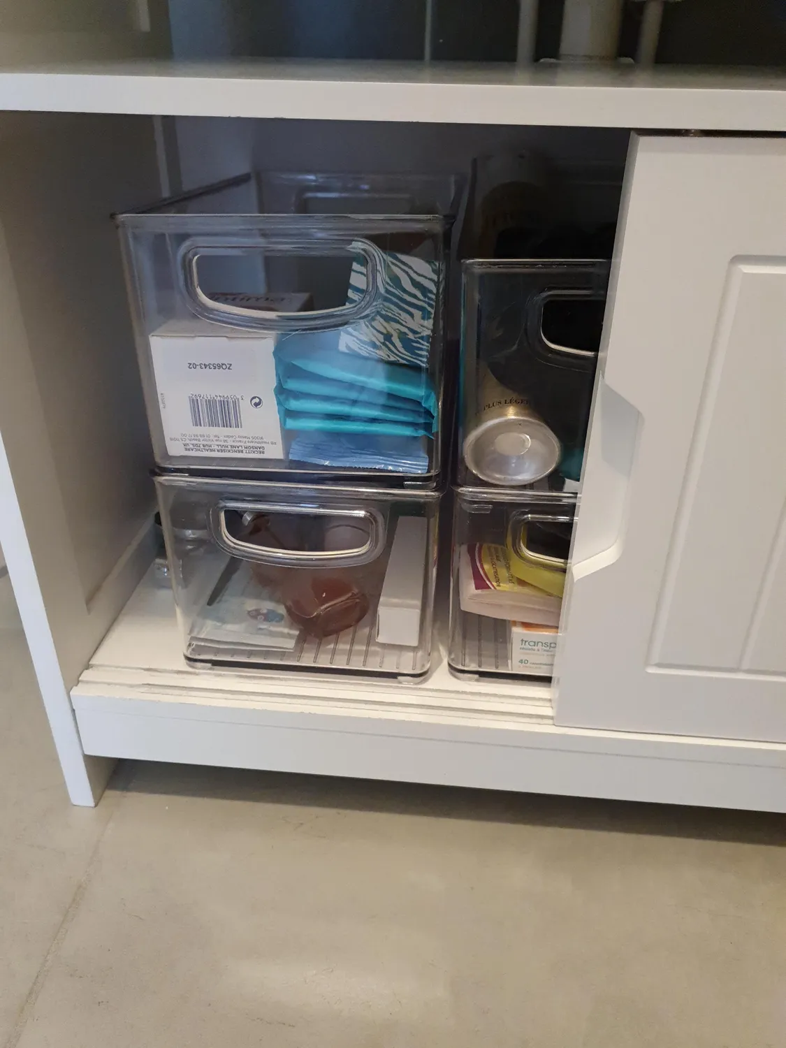 mDesign Bürobox Aufbewahrungsbox transparent 4er-Set