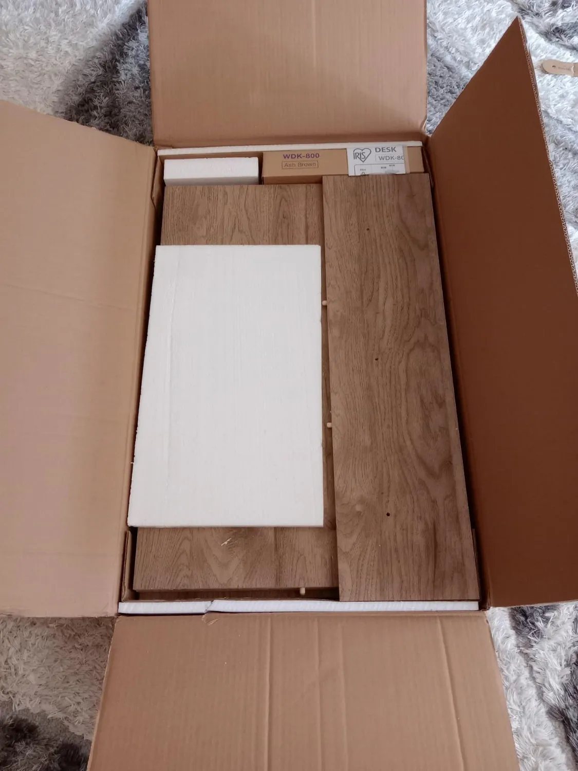 Iris Ohyama CDS-1150 Schreibtisch 100x40 cm Esche-Braun mit Kabelfach