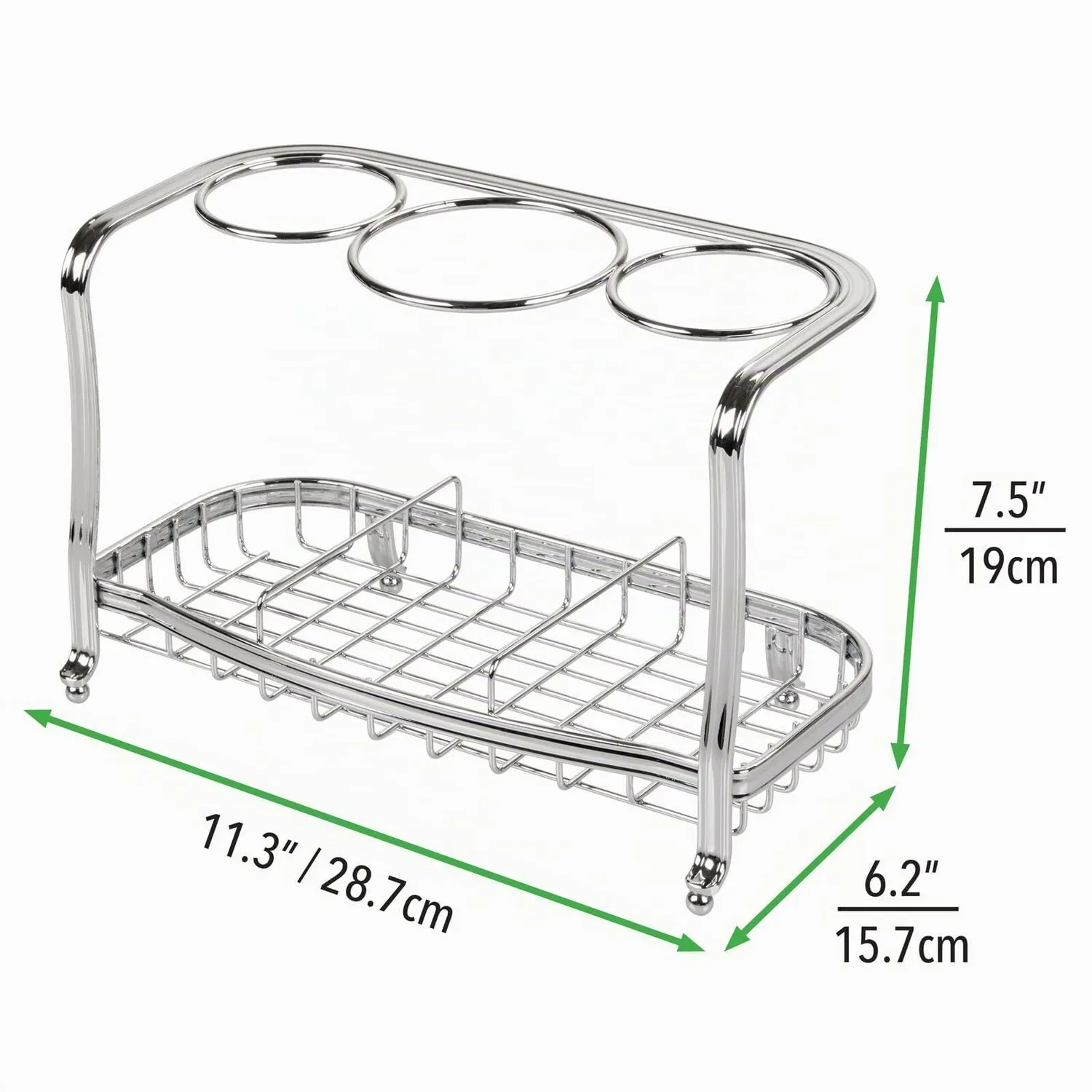 mDesign Fönhalter freistehend silber Badorganizer Stylingstation