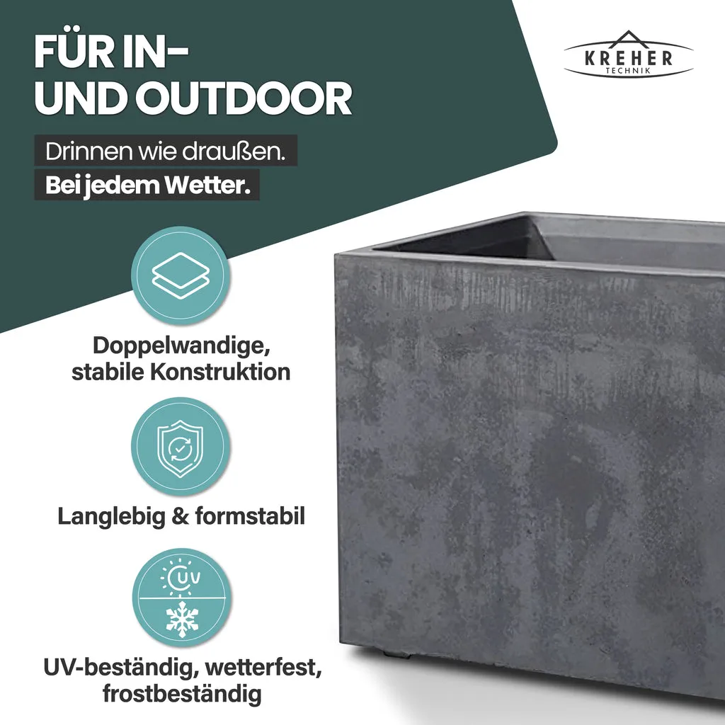 Kreher Millennium Pflanzkübel 73L anthrazit rechteckig 78cm