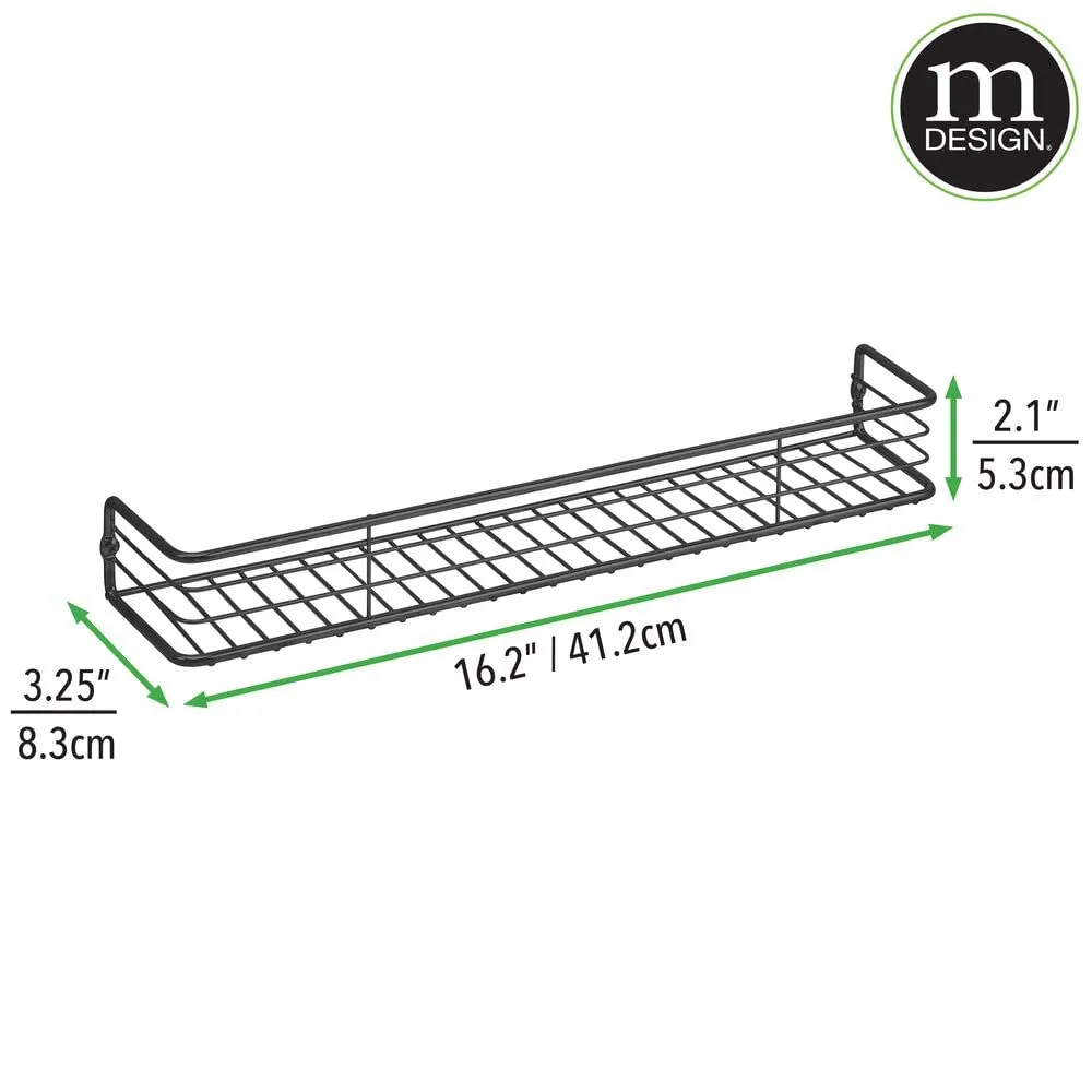 mDesign Gewürzregal Metall Wandregal 40,6 cm schwarz