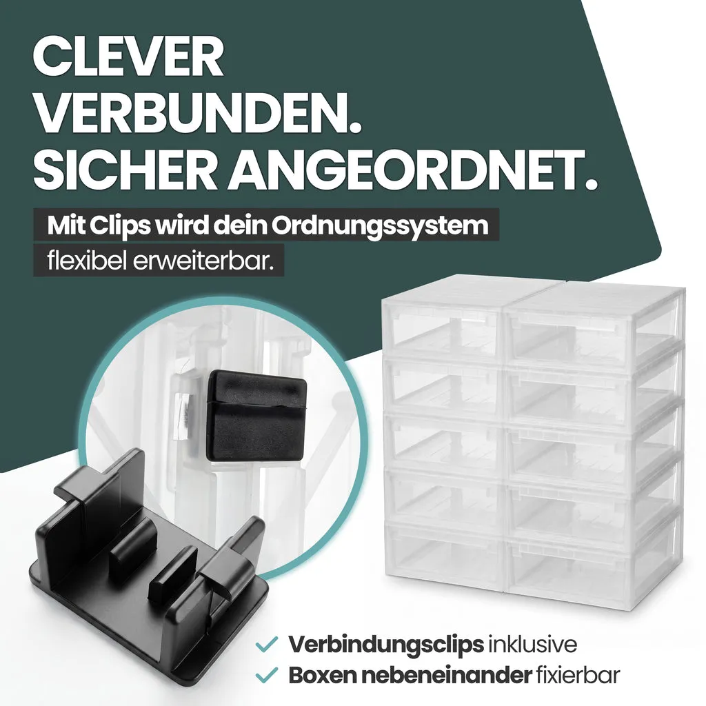 Kreher Schubladenbox 52 XL 22 Liter transparent stapelbar weiß