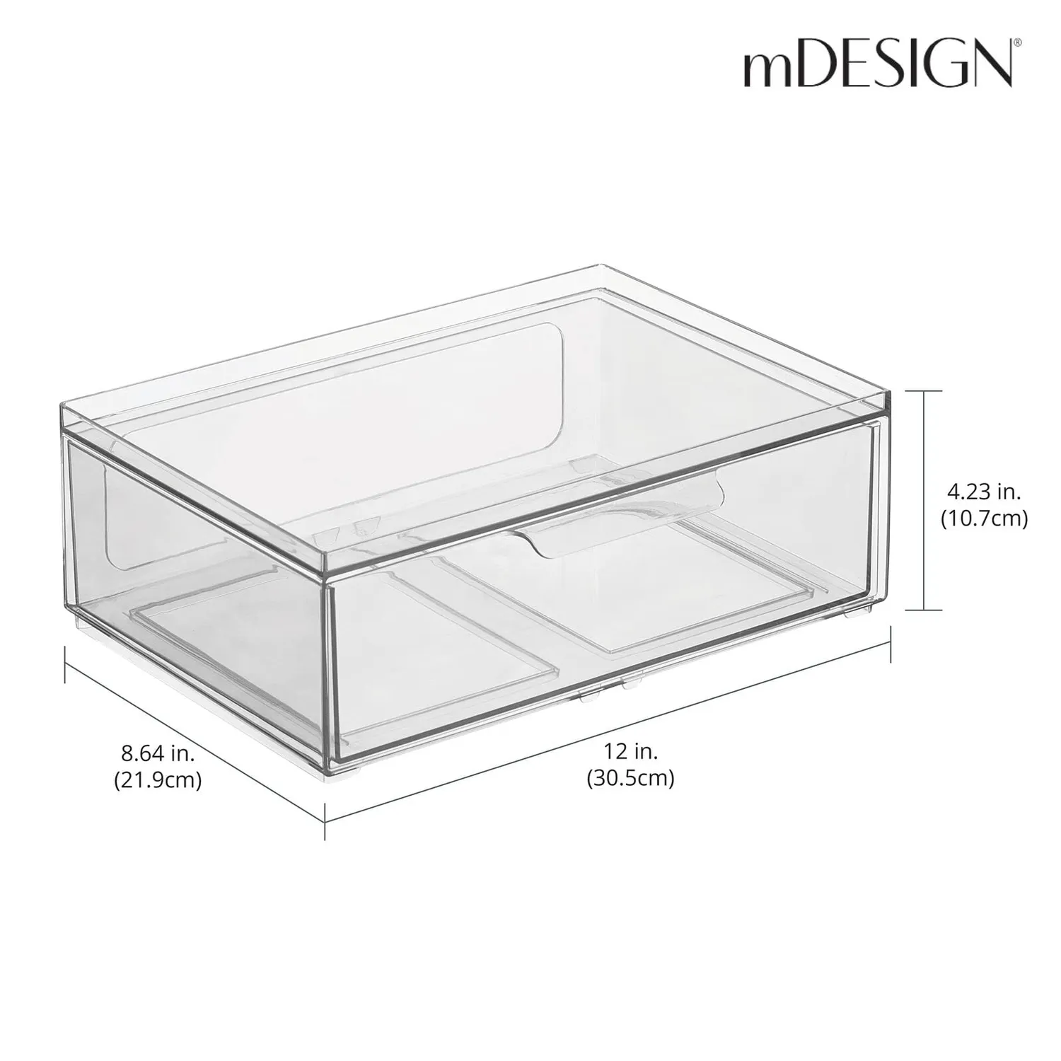 mDesign Schubladenbox Transparent Stapelbar