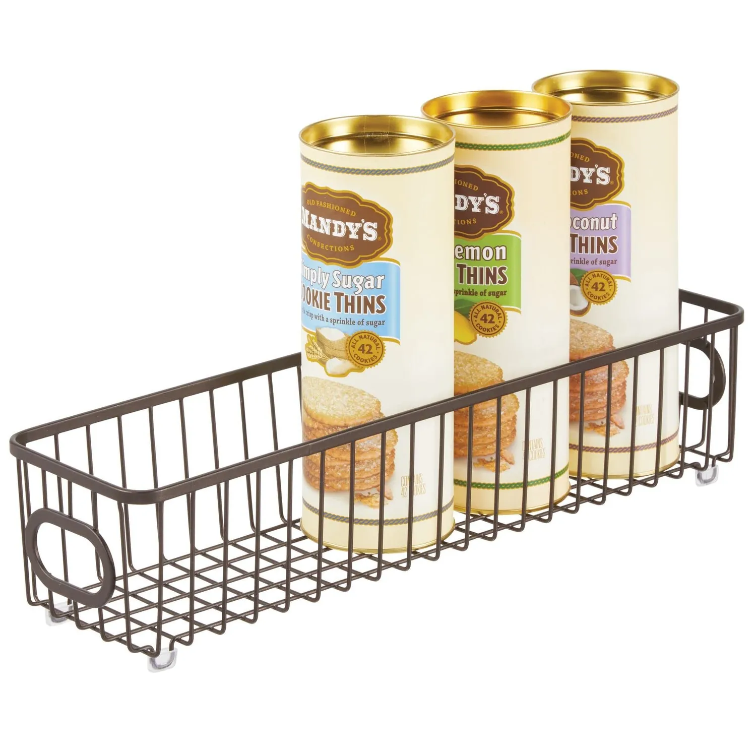 mDesign Küchenkorb Metall Drahtkorb 4er-Set bronzefarben