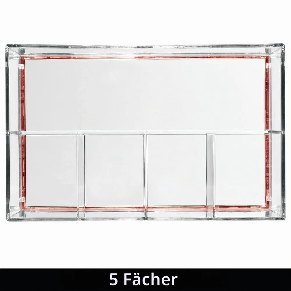 mDesign Make-up-Organizer 5 Fächer Roségold Transparent