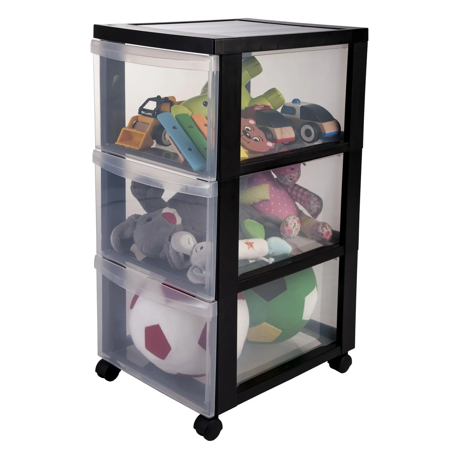 Iris Ohyama DC-010 Rollcontainer Schwarz 10 Schubladen A4