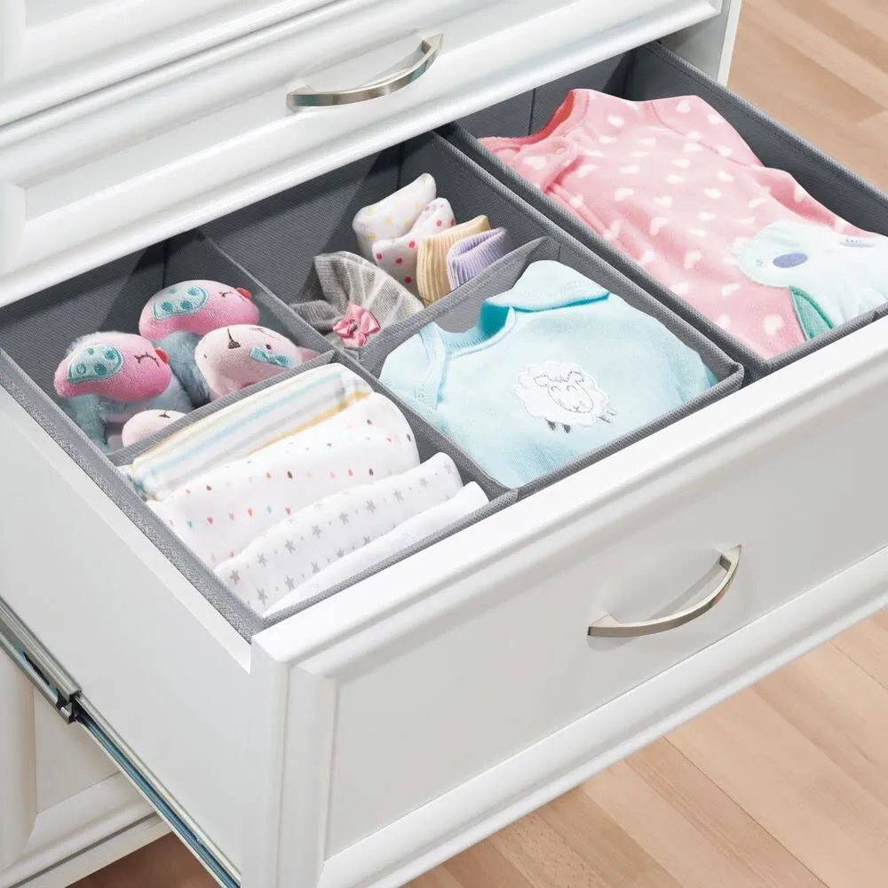 mDesign Stoffbox 2er-Set grau für Schrank Babykleidung