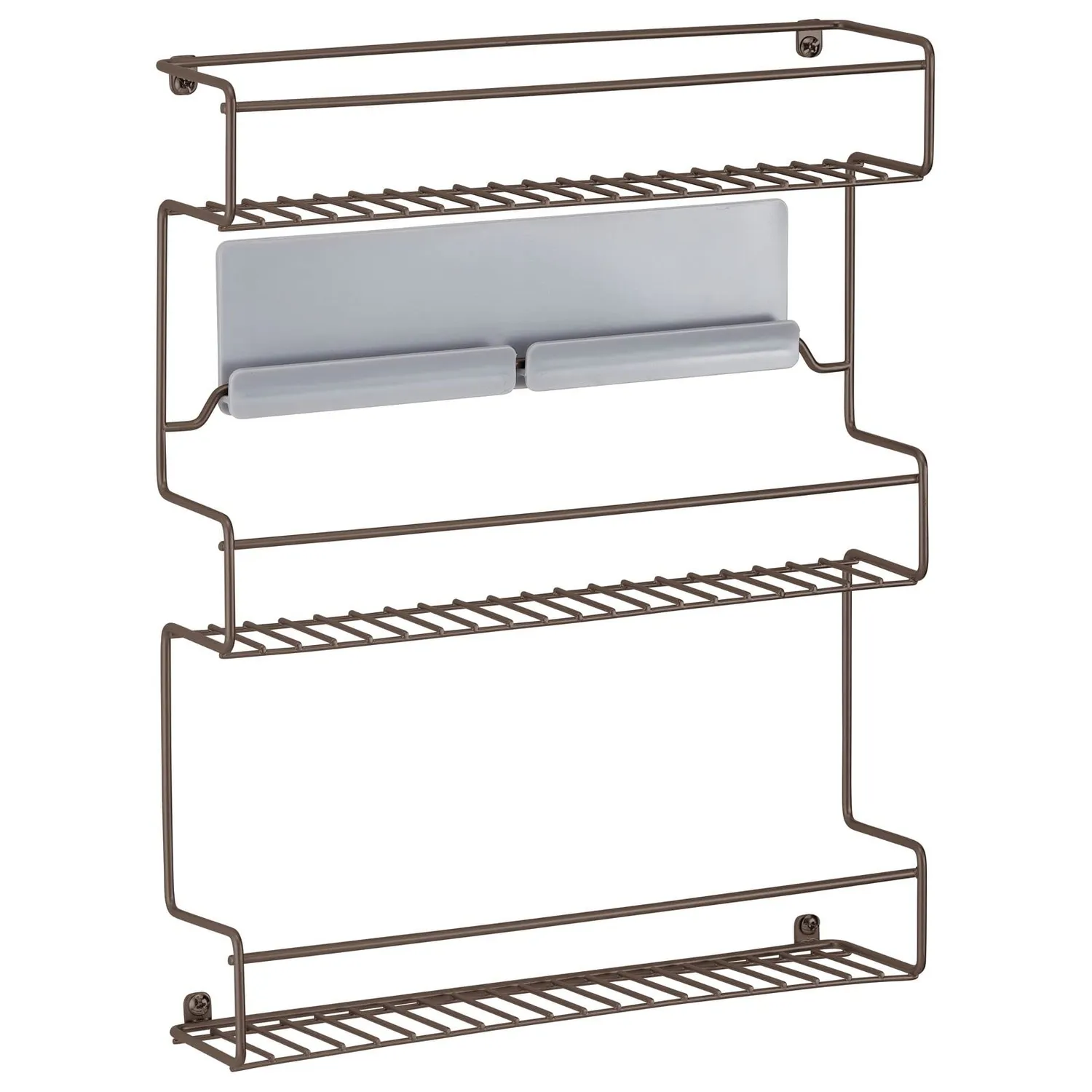 mDesign Küchenregal Metall 3 Ebenen bronze selbstklebend