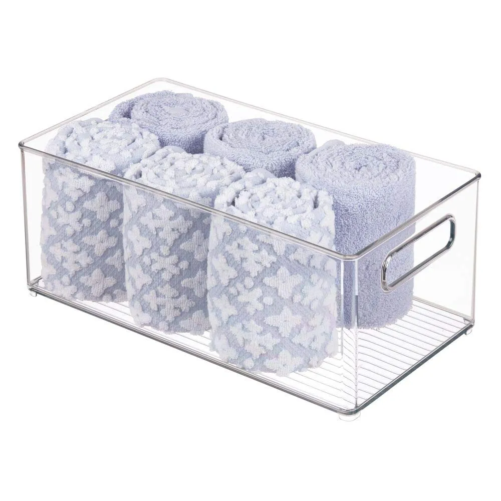 mDesign Ablagebox mit Griffen transparent 4er-Set Bad