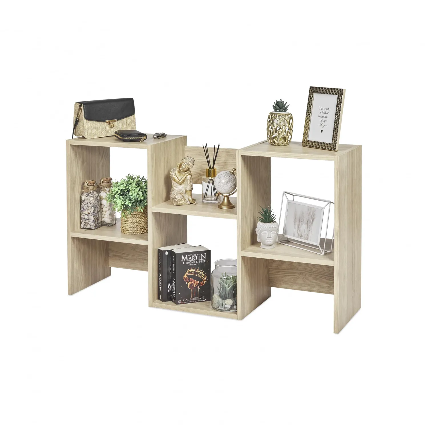 Iris Ohyama Display Shelf SRK-W3 Regal Hellbraun 3 Fächer S-Form