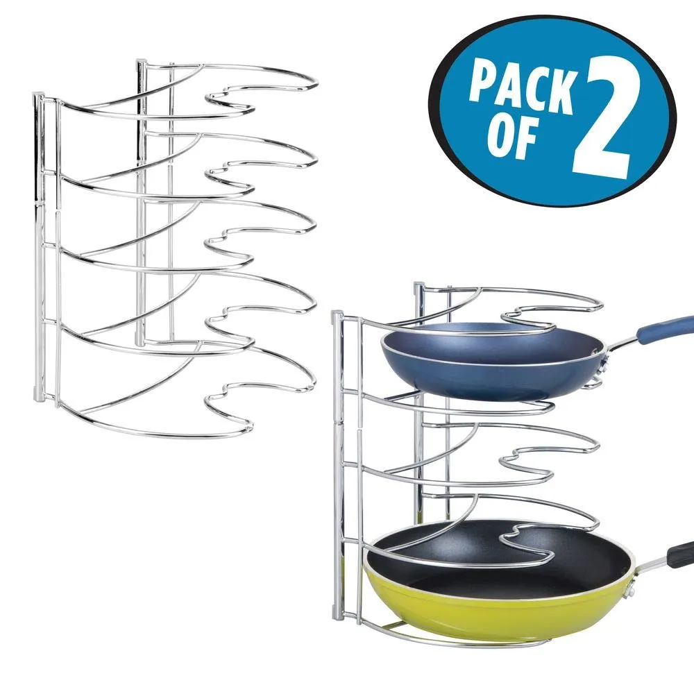 mDesign Pfannenhalter Küchenorganizer 2er-Set silber Metall