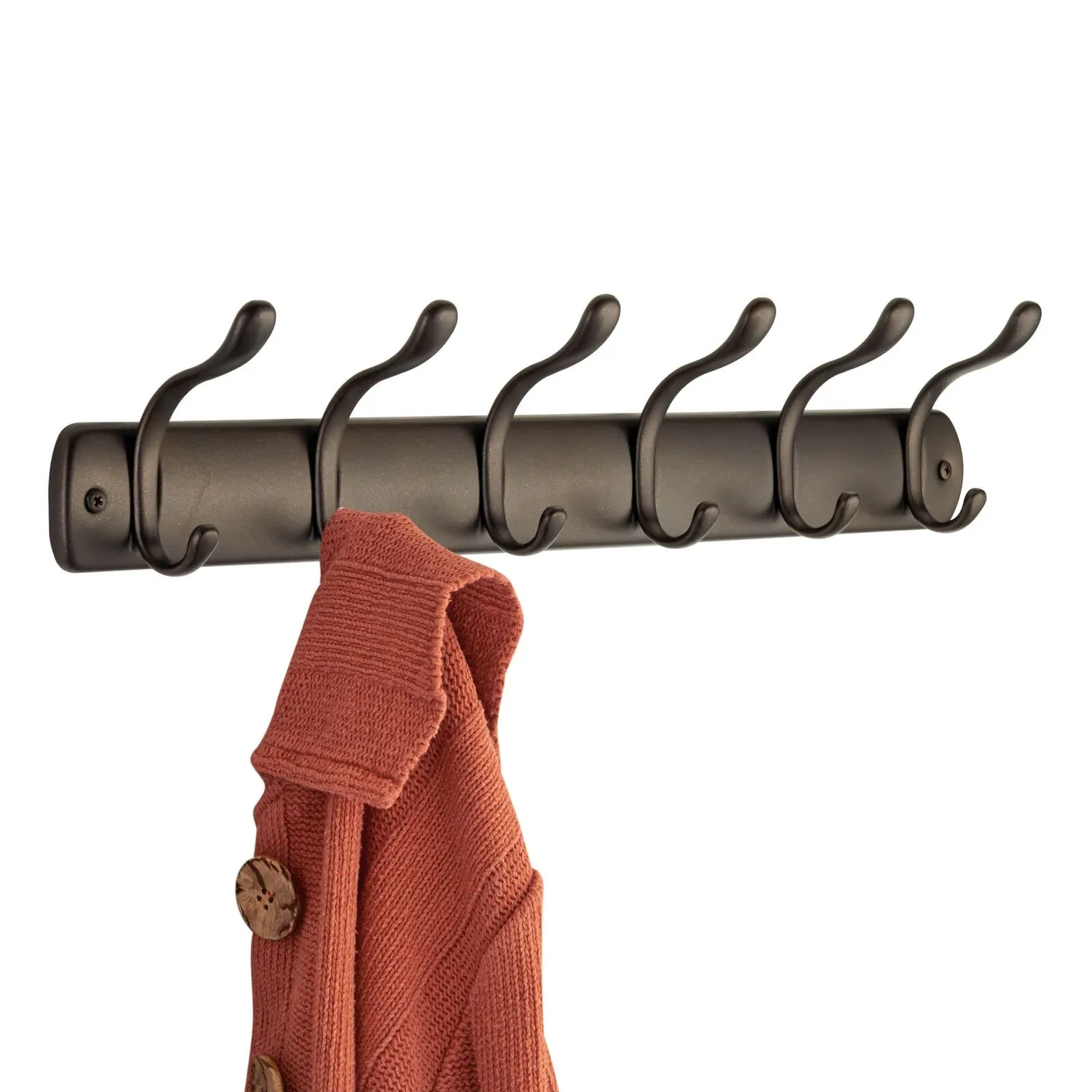 mDesign Hakenleiste 6 Haken Bronze Garderobenleiste Metall