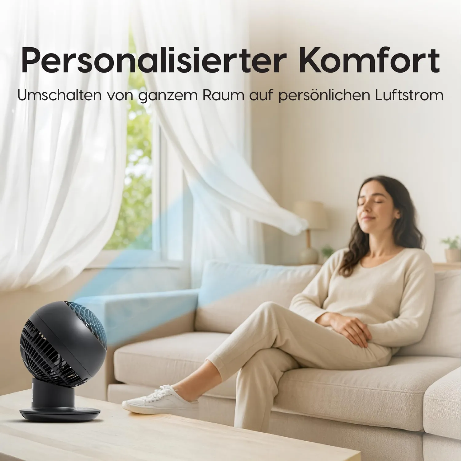 Iris Ohyama Woozoo PCF-SC15T Tischventilator Schwarz