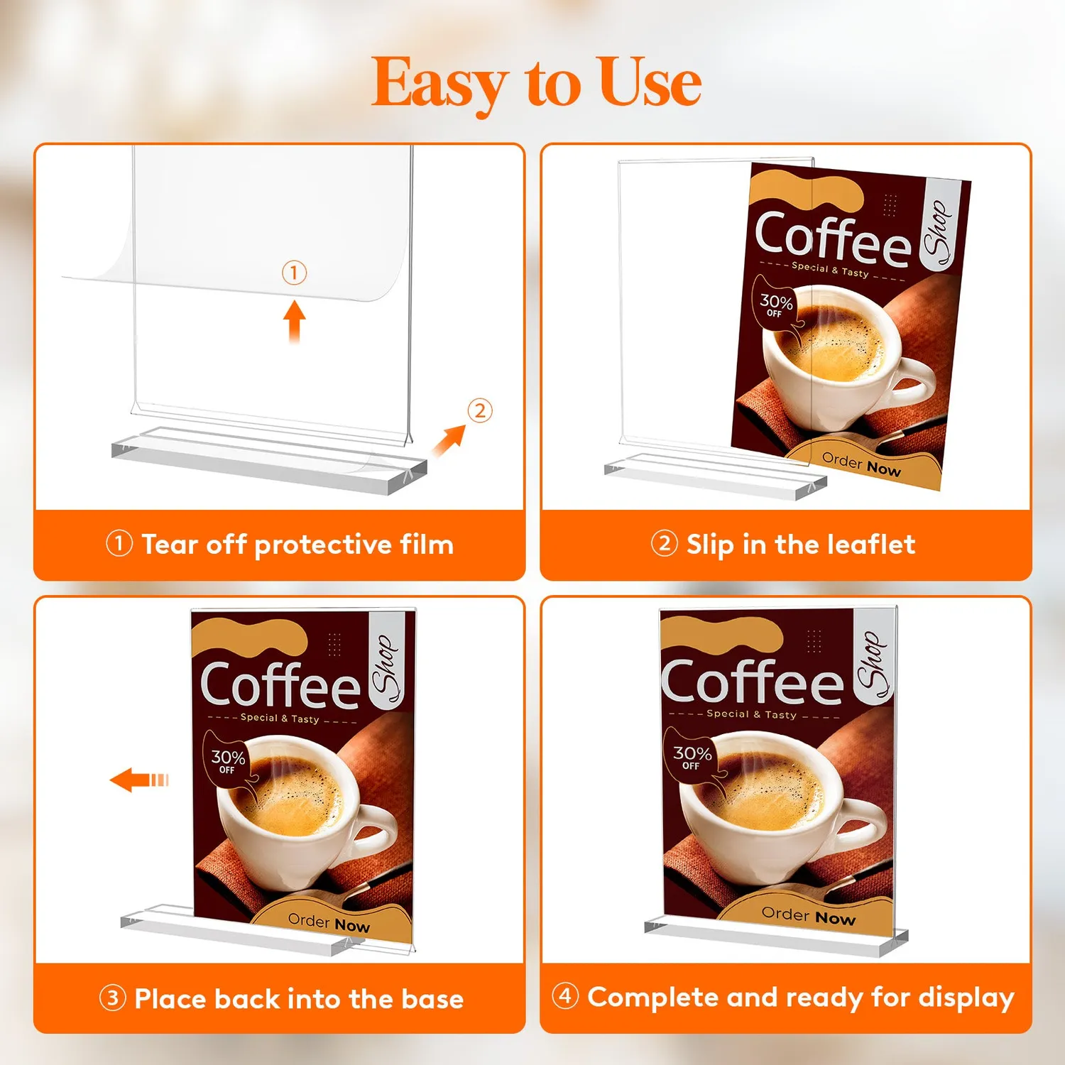 Lifewit Tischaufsteller A4 Acryl T-Form 3er Pack