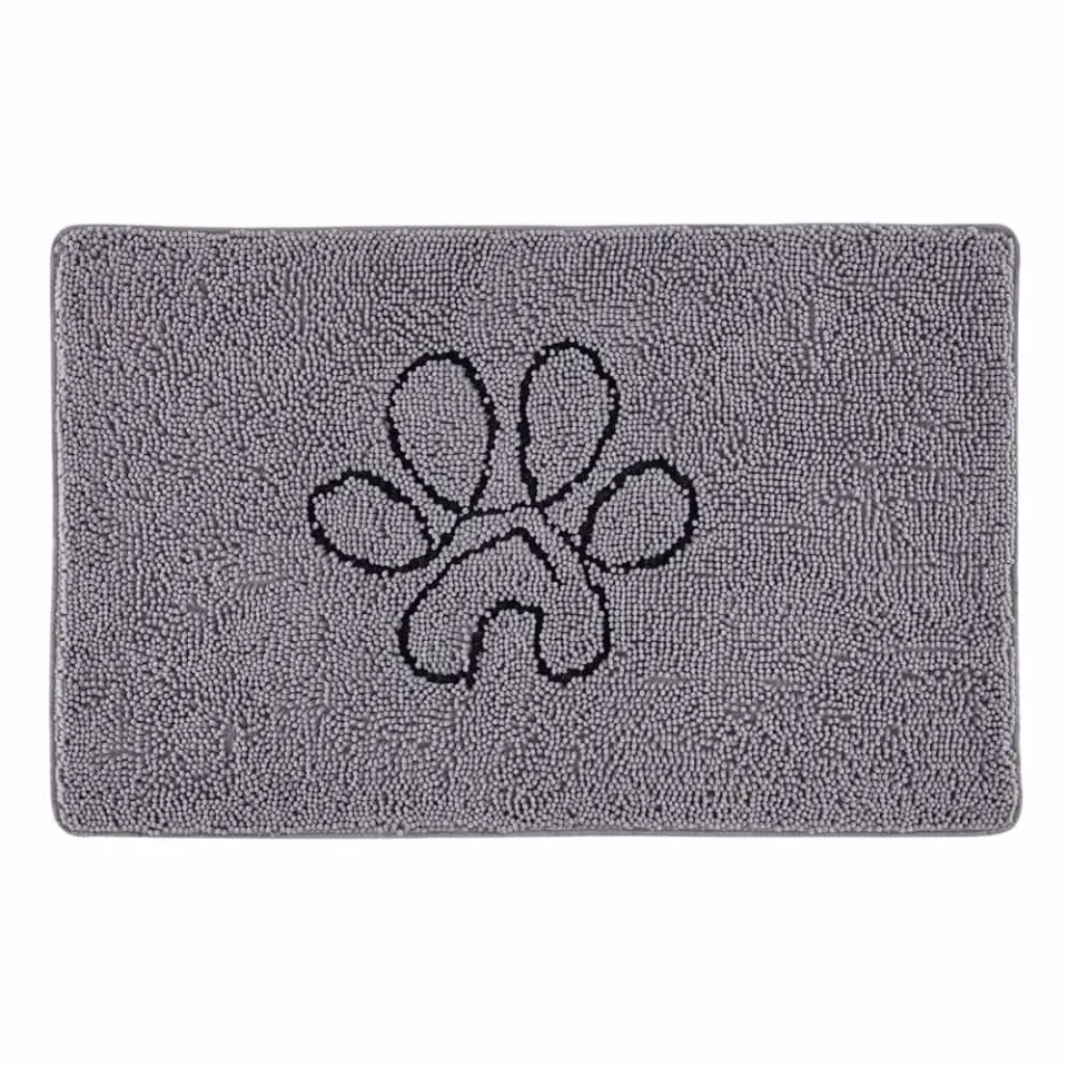 Lifewit Fußmatte Chenille waschbar Grau 50x80cm