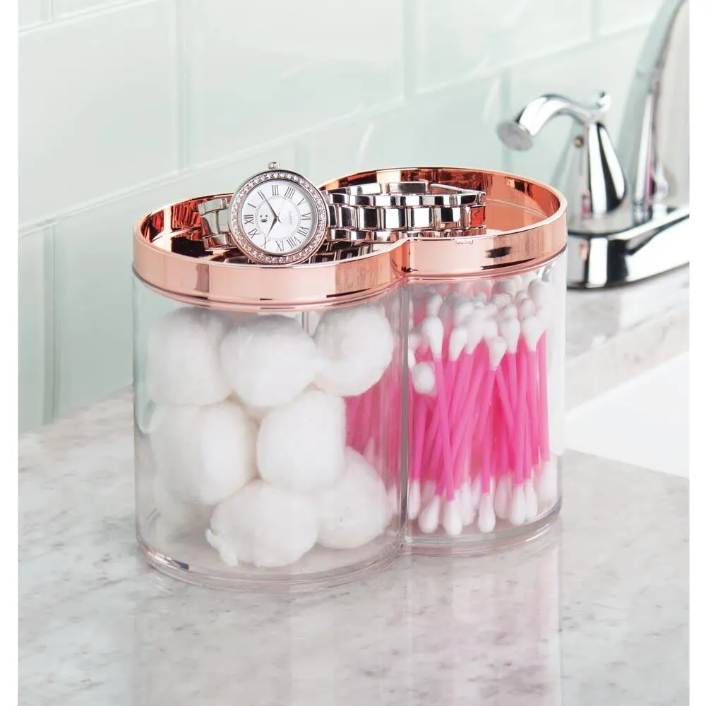 mDesign Kosmetikorganizer 2er-Set roségold stapelbar