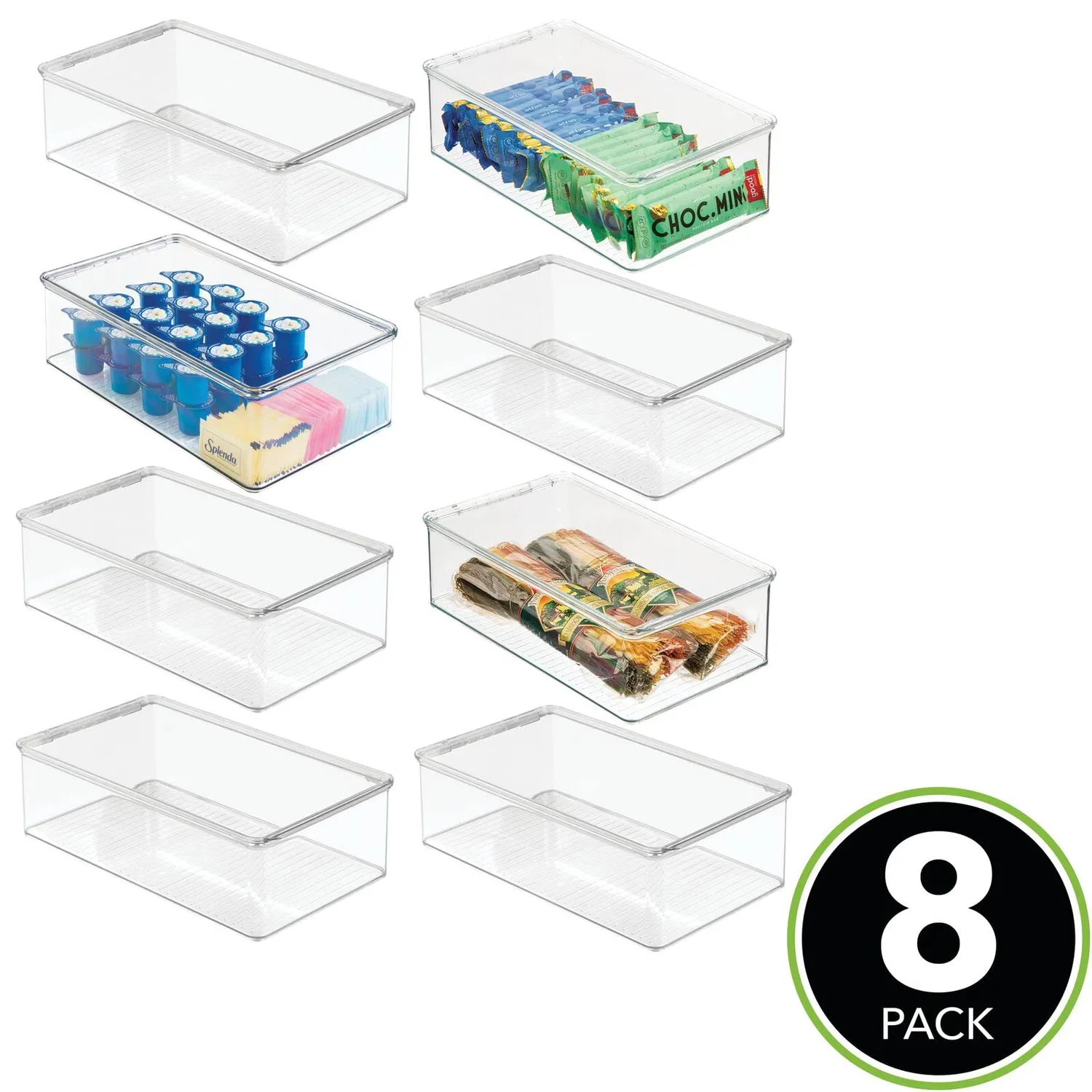 mDesign Kühlschrankbox Vorratsdose 8er mit Deckel