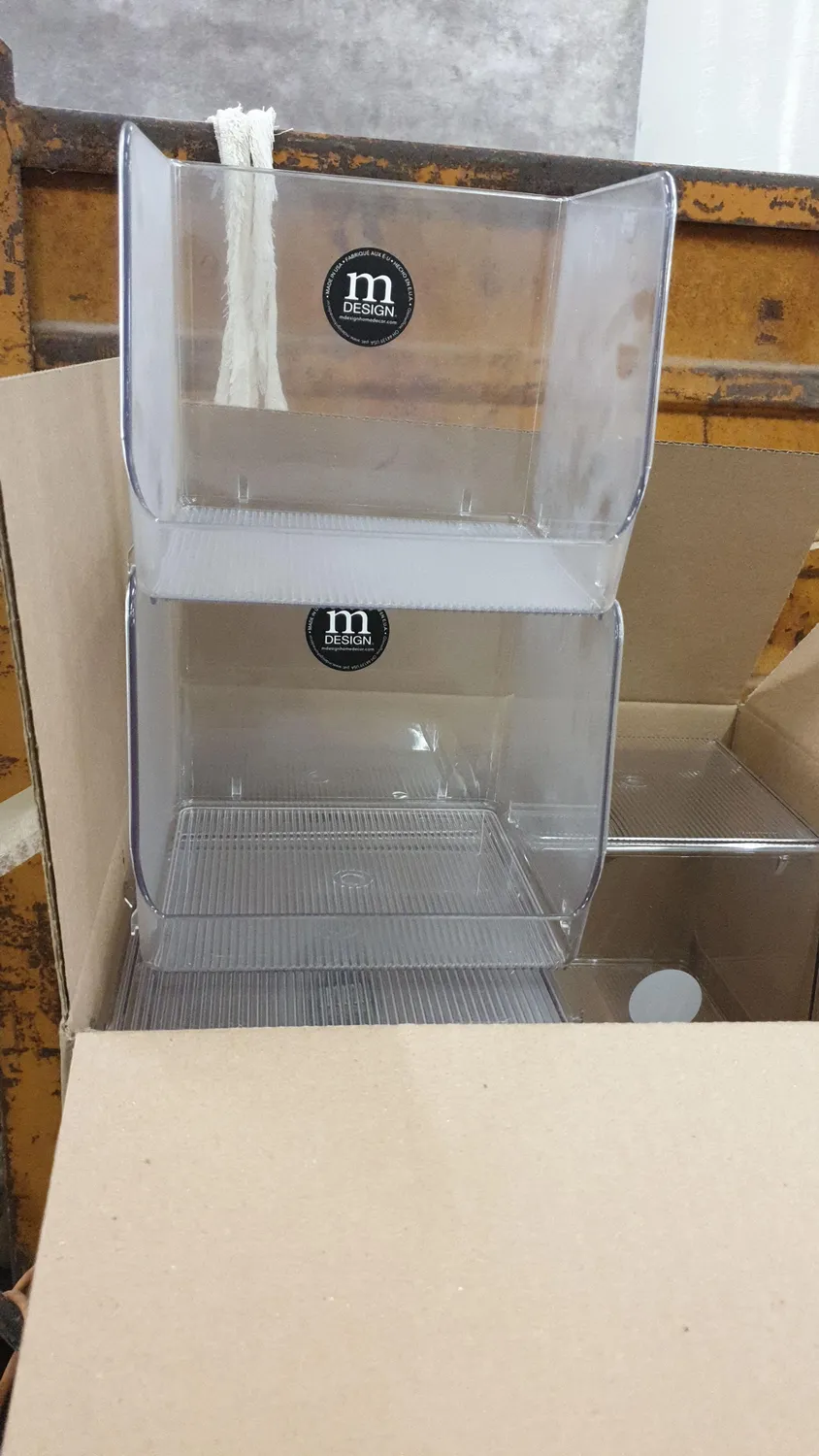 mDesign 03093 Stapelbox 8er Set transparent 19,7 cm stapelbar