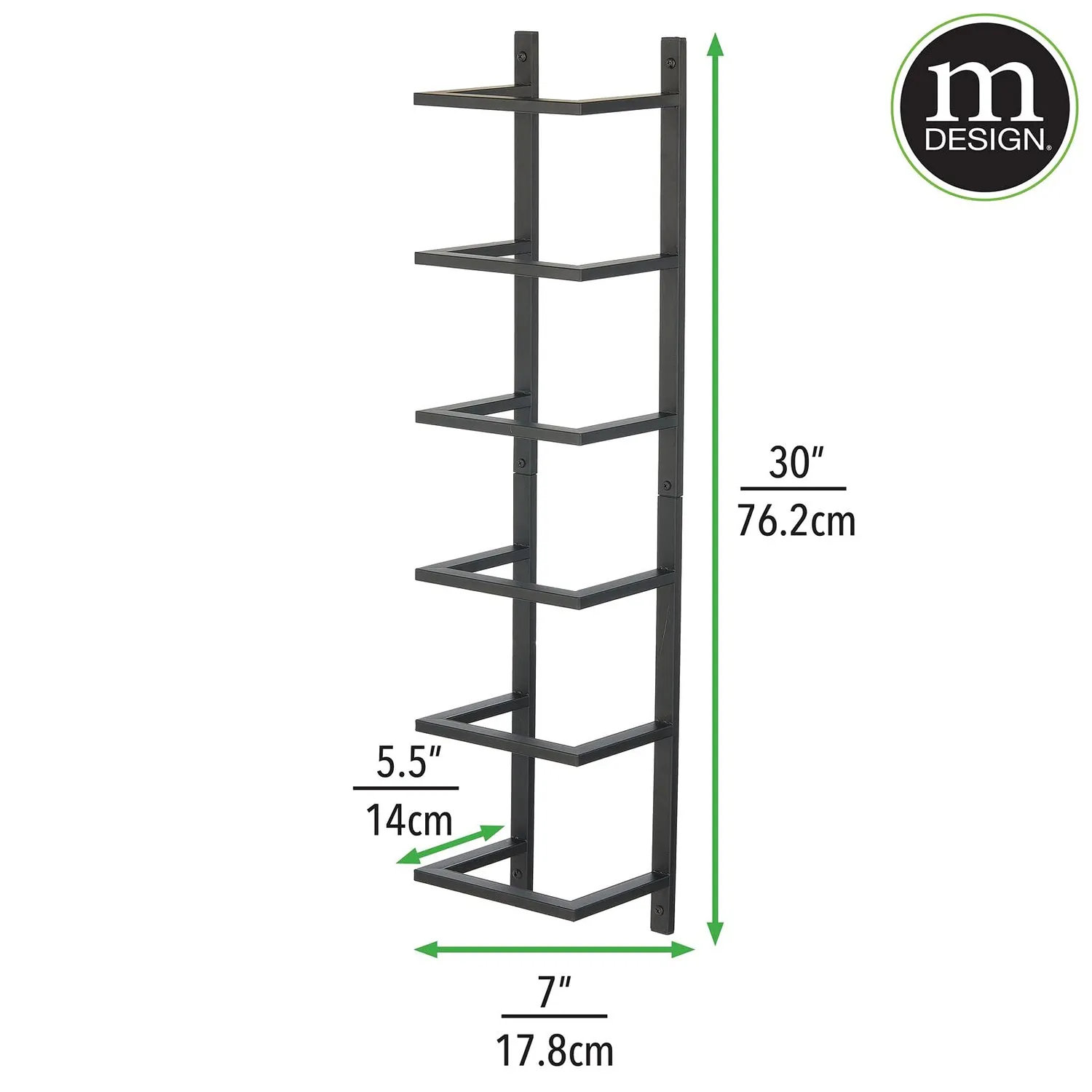M Design Handtuchhalter Wand 5-armig Metall mattschwarz